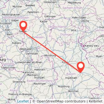 Siegen Regensburg Mitfahrgelegenheit Karte