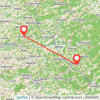 Siegen Gummersbach Mitfahrgelegenheit Karte