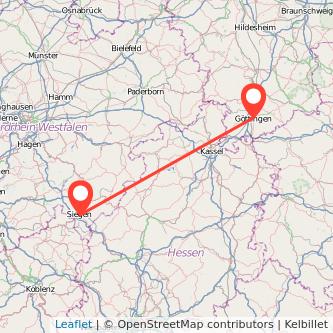 Siegen Göttingen Mitfahrgelegenheit Karte