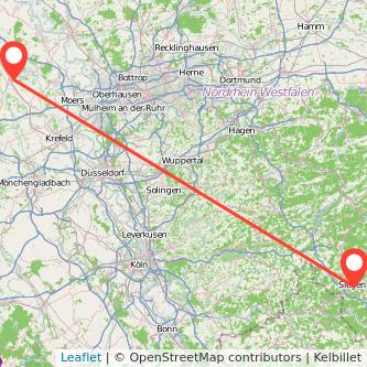 Siegen Geldern Mitfahrgelegenheit Karte