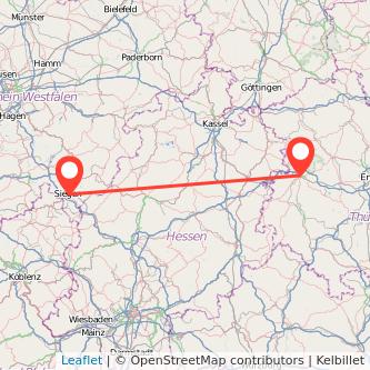 Siegen Eisenach Mitfahrgelegenheit Karte