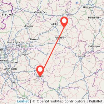 Siegen Detmold Mitfahrgelegenheit Karte