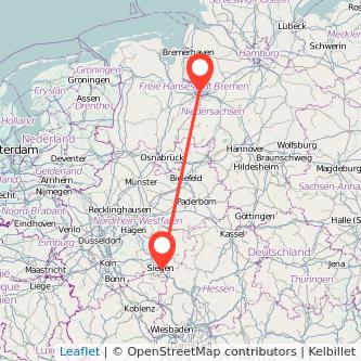Siegen Bremen Mitfahrgelegenheit Karte