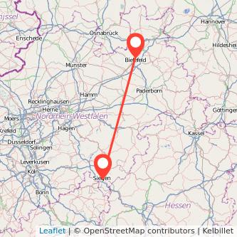 Siegen Bielefeld Mitfahrgelegenheit Karte