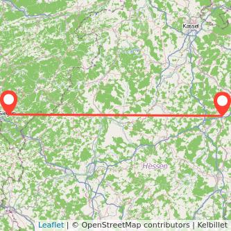 Siegen Bad Hersfeld Bahn Karte