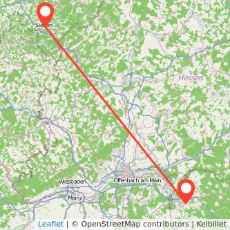 Siegen Aschaffenburg Mitfahrgelegenheit Karte