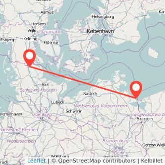 Bansin Seebad Flensburg Bahn Karte