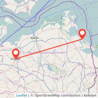 Schwerin Ostseebad Zinnowitz Bahn Karte