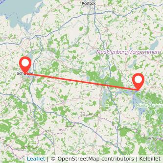 Schwerin Waren Bahn Karte