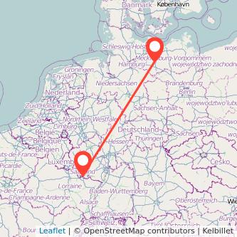 Schwerin Saarbrücken Bahn Karte