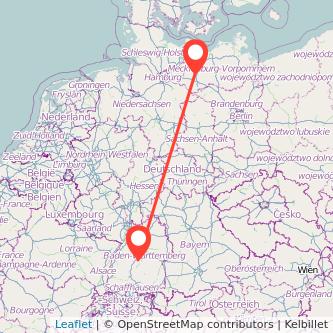 Schwerin Rottenburg Mitfahrgelegenheit Karte