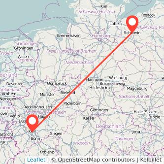 Schwerin Köln Mitfahrgelegenheit Karte