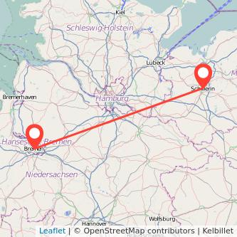 Schwerin Bremen Mitfahrgelegenheit Karte