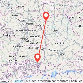 Schweinfurt Friedrichshafen Mitfahrgelegenheit Karte