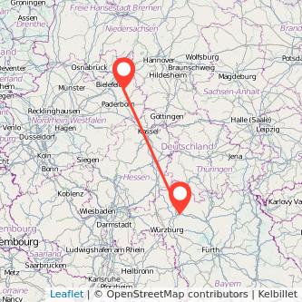 Schweinfurt Detmold Mitfahrgelegenheit Karte