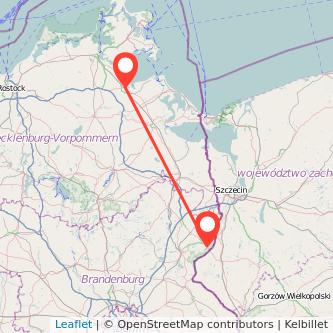Schwedt (Oder) Greifswald Mitfahrgelegenheit Karte