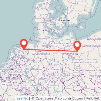 Schwedt (Oder) Groningen Mitfahrgelegenheit Karte