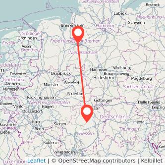 Treysa Bremen Bahn Karte