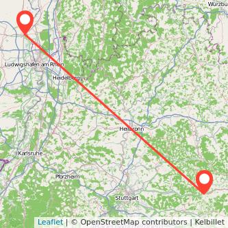 Schwäbisch Gmünd Worms Bahn Karte
