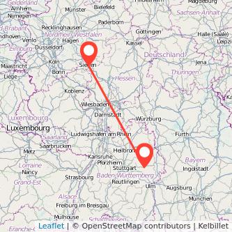 Schwäbisch Gmünd Siegen Bahn Karte