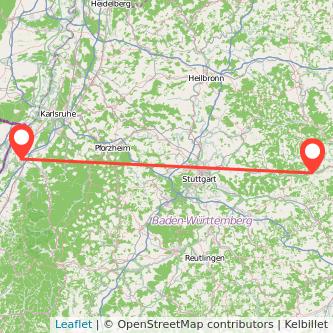 Schwäbisch Gmünd Rastatt Bahn Karte