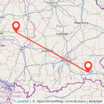 Schwäbisch Gmünd Prien am Chiemsee Bahn Karte