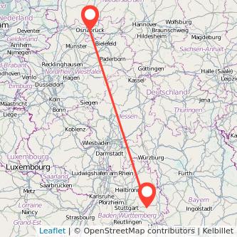 Schwäbisch Gmünd Osnabrück Bahn Karte