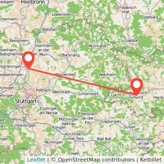 Schwäbisch Gmünd Ludwigsburg Mitfahrgelegenheit Karte