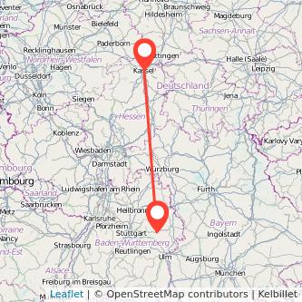 Schwäbisch Gmünd Kassel Mitfahrgelegenheit Karte