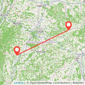 Schwäbisch Gmünd Horb am Neckar Bahn Karte