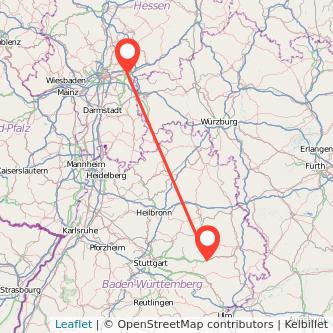 Schwäbisch Gmünd Hanau Bahn Karte