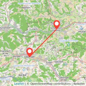 Schwäbisch Gmünd Göppingen Bahn Karte
