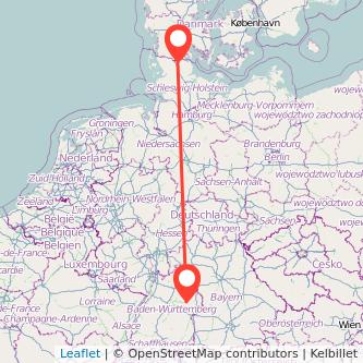 Schwäbisch Gmünd Flensburg Bahn Karte