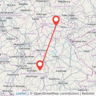 Schwäbisch Gmünd Erfurt Bahn Karte