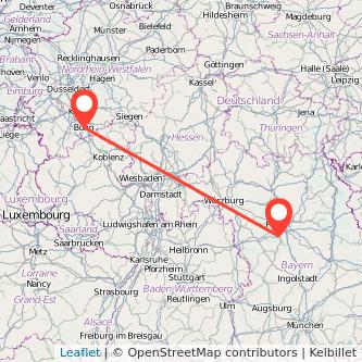 Schwabach Bonn Mitfahrgelegenheit Karte