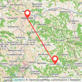 Schorndorf Heilbronn Mitfahrgelegenheit Karte