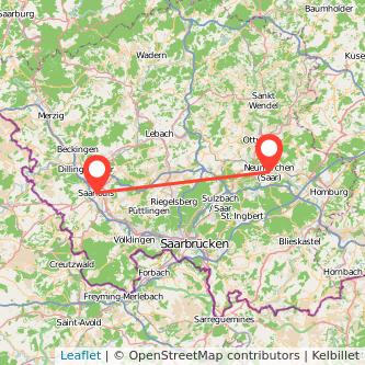Saarlouis Neunkirchen Mitfahrgelegenheit Karte