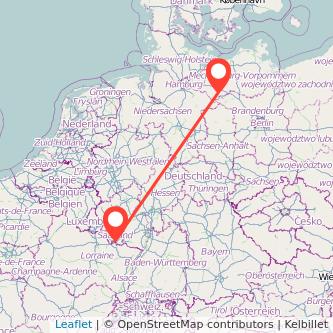 Saarbrücken Ludwigslust Bahn Karte