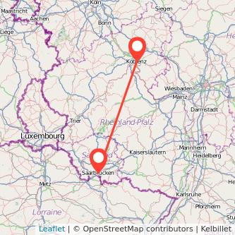 Saarbrücken Koblenz Mitfahrgelegenheit Karte