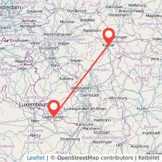 Saarbrücken Kassel Mitfahrgelegenheit Karte