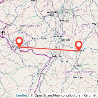 Saarbrücken Heilbronn Mitfahrgelegenheit Karte