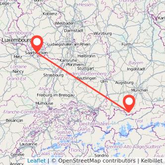 Saarbrücken Garmisch-Partenkirchen Bahn Karte