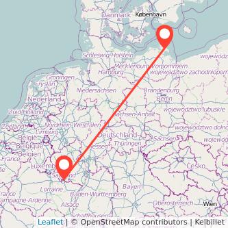 Saarbrücken Bergen auf Rügen Bahn Karte