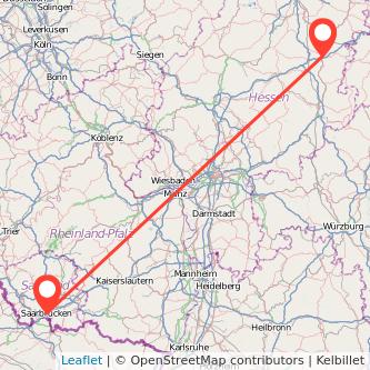 Saarbrücken Bad Hersfeld Bahn Karte