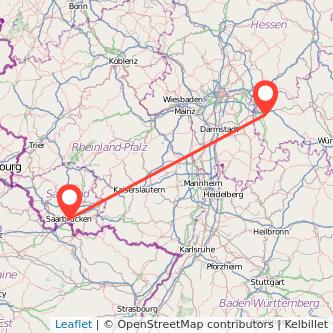 Saarbrücken Aschaffenburg Bahn Karte
