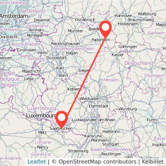 Saarbrücken Altenbeken Bahn Karte