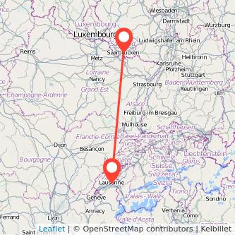 Saarbrücken Lausanne Bahn Karte