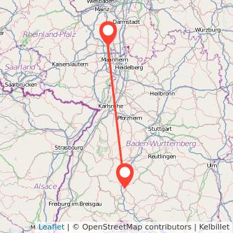 Rottweil Worms Bahn Karte