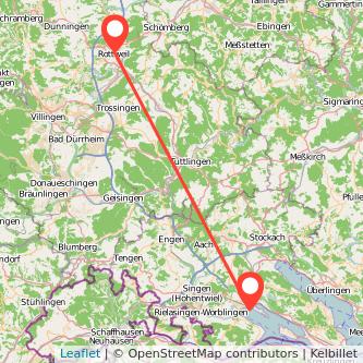 Rottweil Radolfzell am Bodensee Bahn Karte