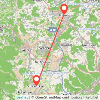 Rottweil Donaueschingen Bahn Karte